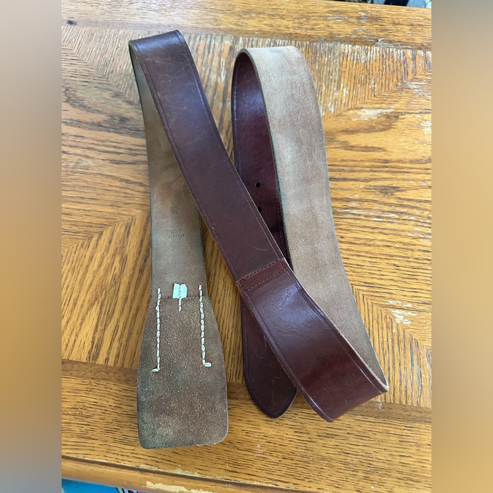 Vintage Polo Ralph Lauren brown leather belt men’s brass buckle size 59inch - Picture 10 of 12